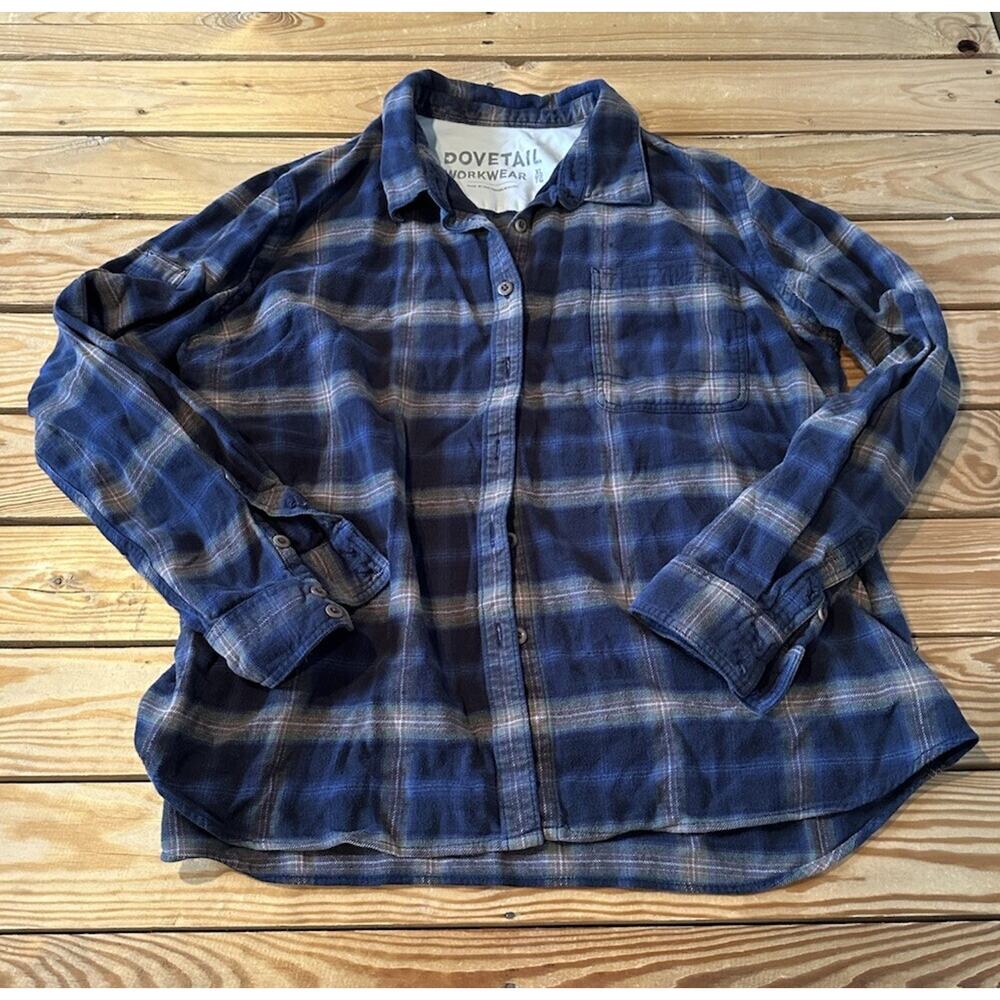 Dovetail Workwear Button Up Plaid Shirt Size XL Men’s Blue